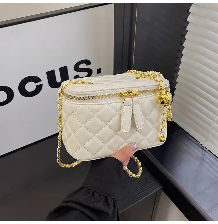 Pink Quilted Chain Crossbody Bag for Women — feature 24