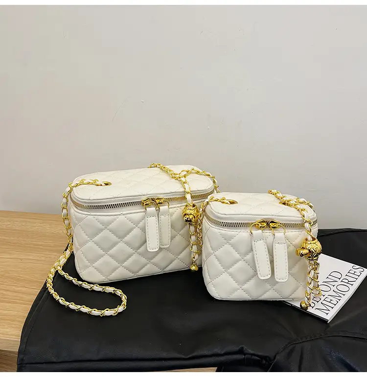 Pink Quilted Chain Crossbody Bag for Women — feature 25