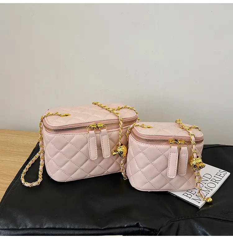 Pink Quilted Chain Crossbody Bag for Women — feature 27