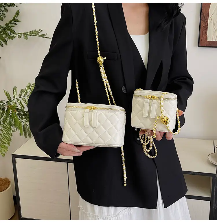 Pink Quilted Chain Crossbody Bag for Women — feature 28