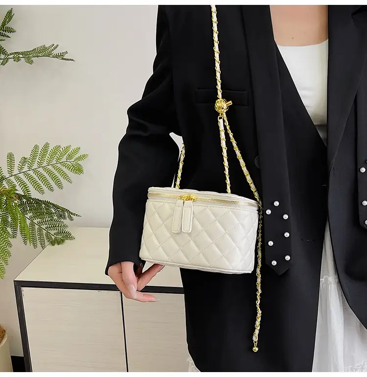 Pink Quilted Chain Crossbody Bag for Women — feature 30
