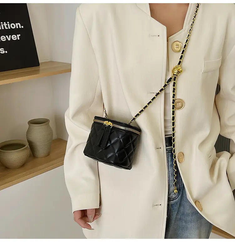 Pink Quilted Chain Crossbody Bag for Women — feature 38