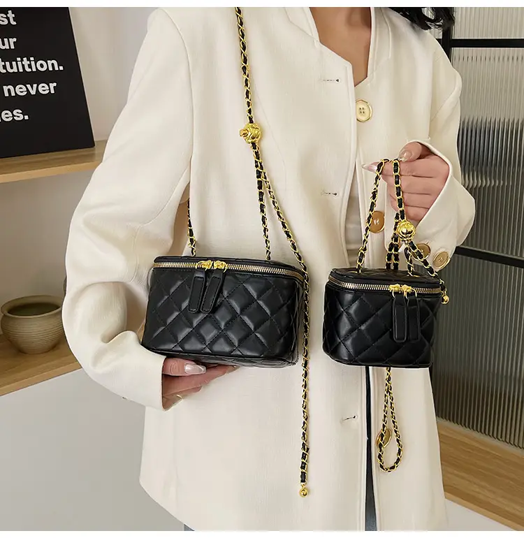 Pink Quilted Chain Crossbody Bag for Women — feature 39