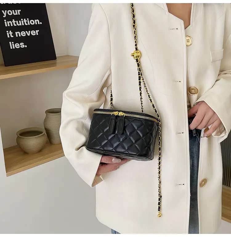 Pink Quilted Chain Crossbody Bag for Women — feature 40