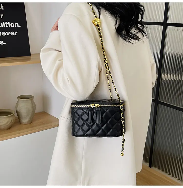 Pink Quilted Chain Crossbody Bag for Women — feature 41