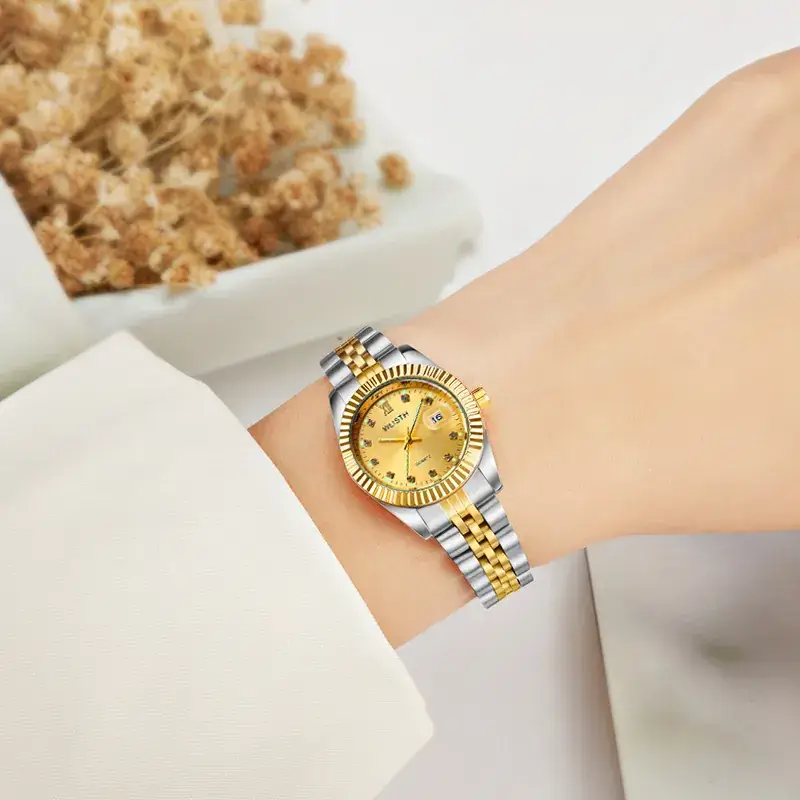 Women's Gold Silver Quartz Couple Watches Waterproof - Image 13