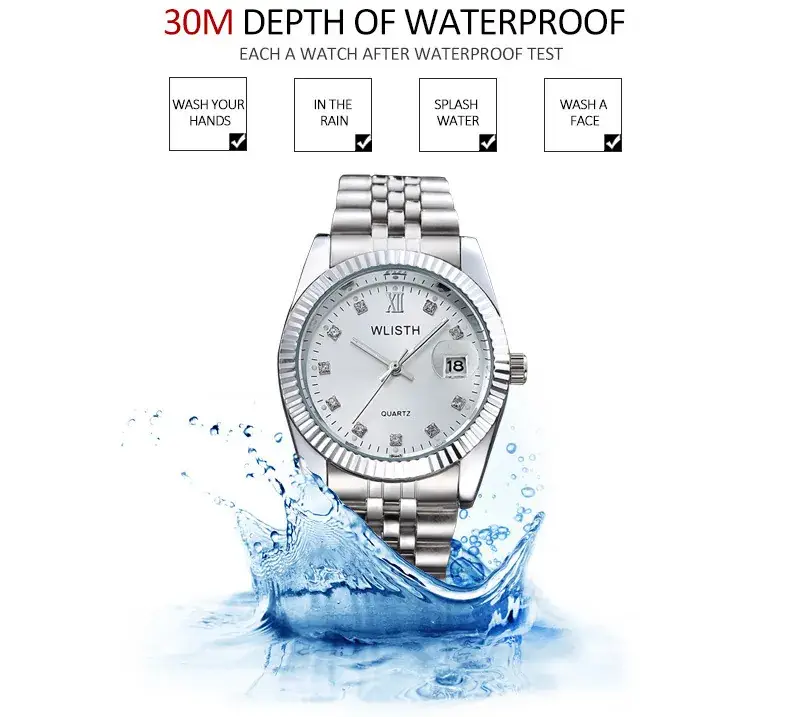 Women's Gold Silver Quartz Couple Watches Waterproof — feature 12