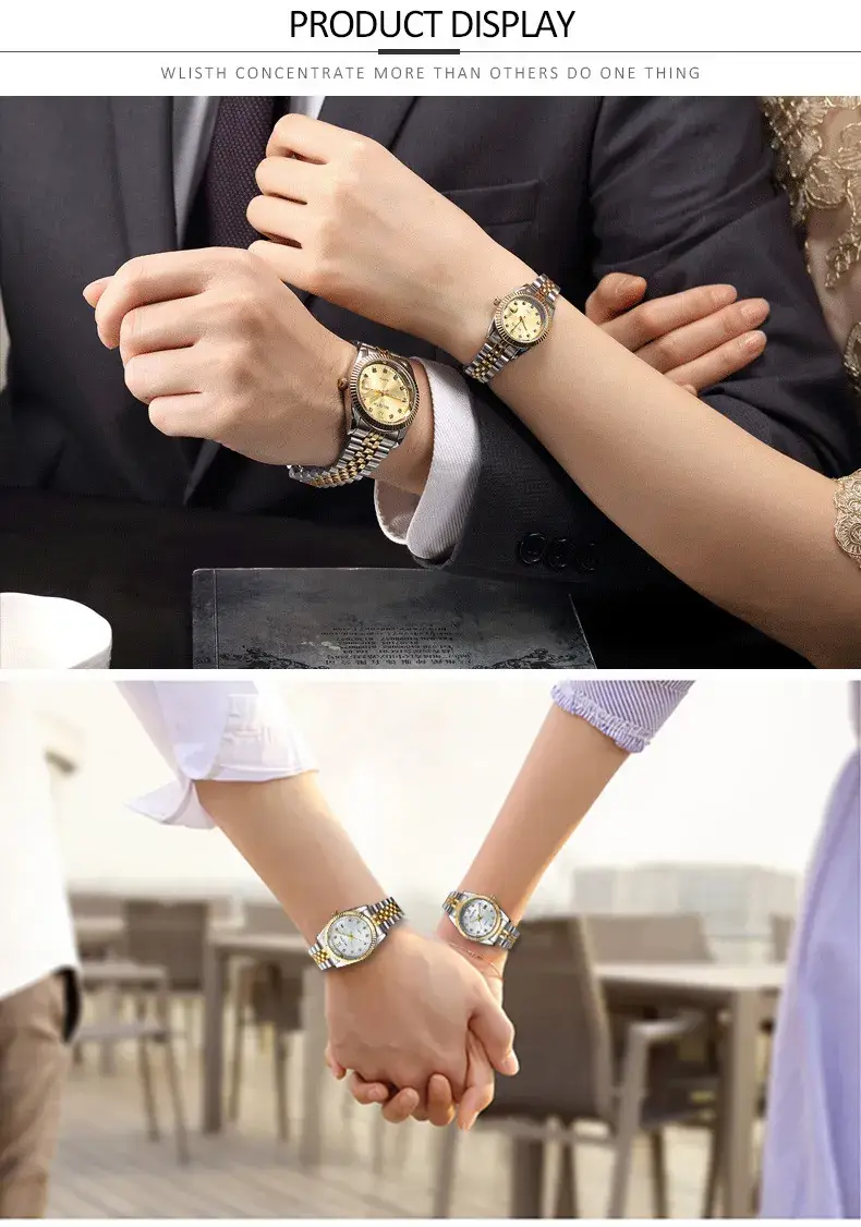 Women's Gold Silver Quartz Couple Watches Waterproof — feature 13
