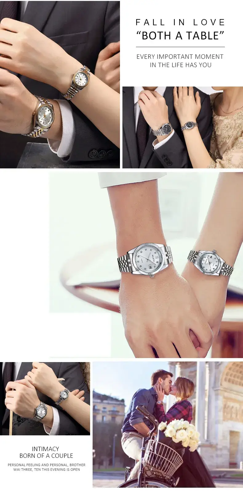 Women's Gold Silver Quartz Couple Watches Waterproof — feature 14