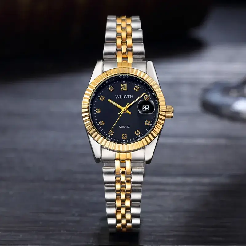 Women's Gold Silver Quartz Couple Watches Waterproof - Image 10