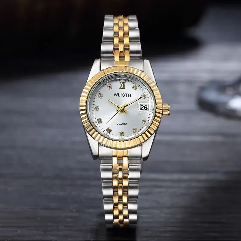 Women's Gold Silver Quartz Couple Watches Waterproof - Image 4