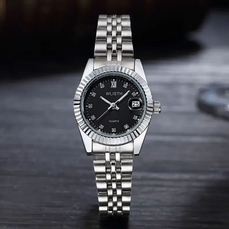 Women's Gold Silver Quartz Couple Watches Waterproof - Image 6