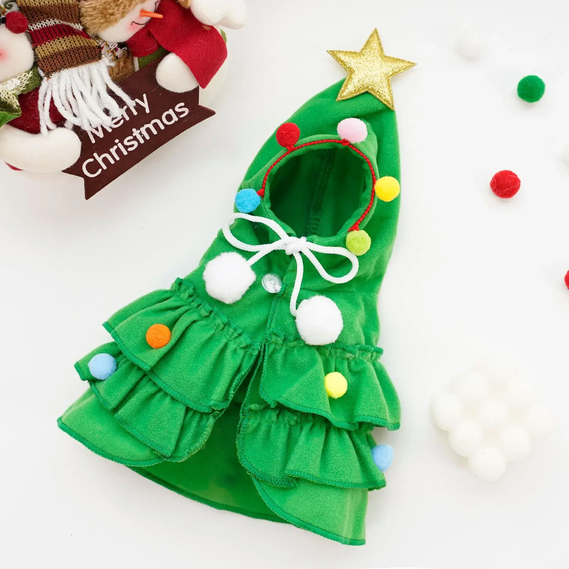 Christmas Teddy Coat for Dog Red Snowman Design — feature 42