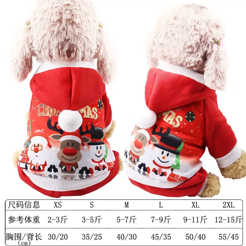 Christmas Teddy Coat for Dog Red Snowman Design - Image 2