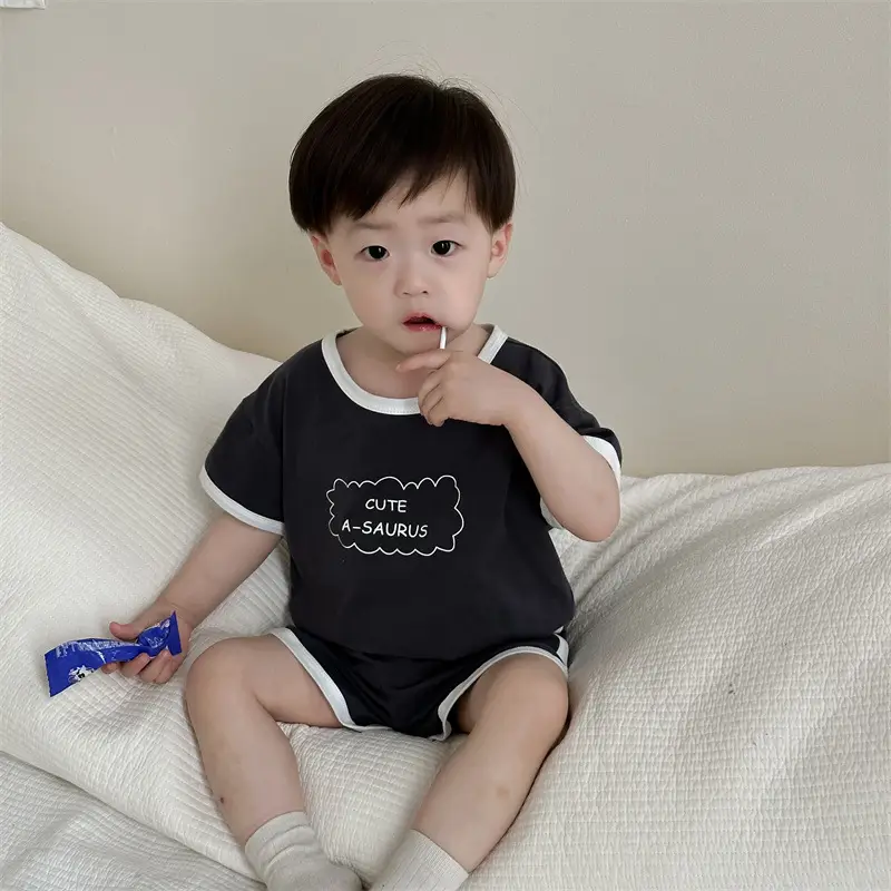 Boys Black Graphic Short Sleeve Suit Kids 2025 - Image 5