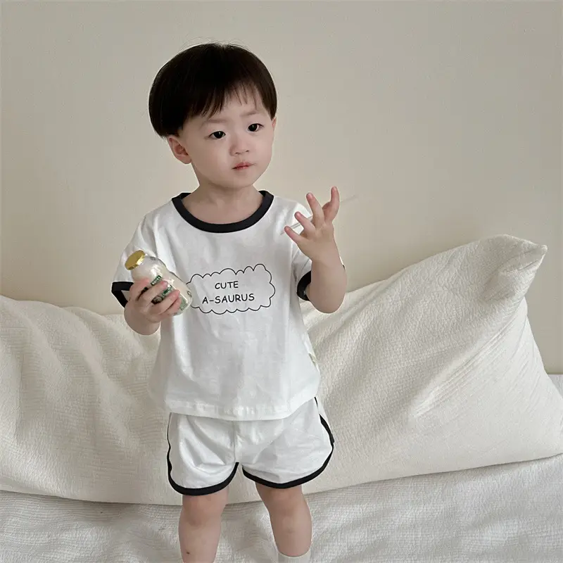 Boys Black Graphic Short Sleeve Suit Kids 2025 - Image 2