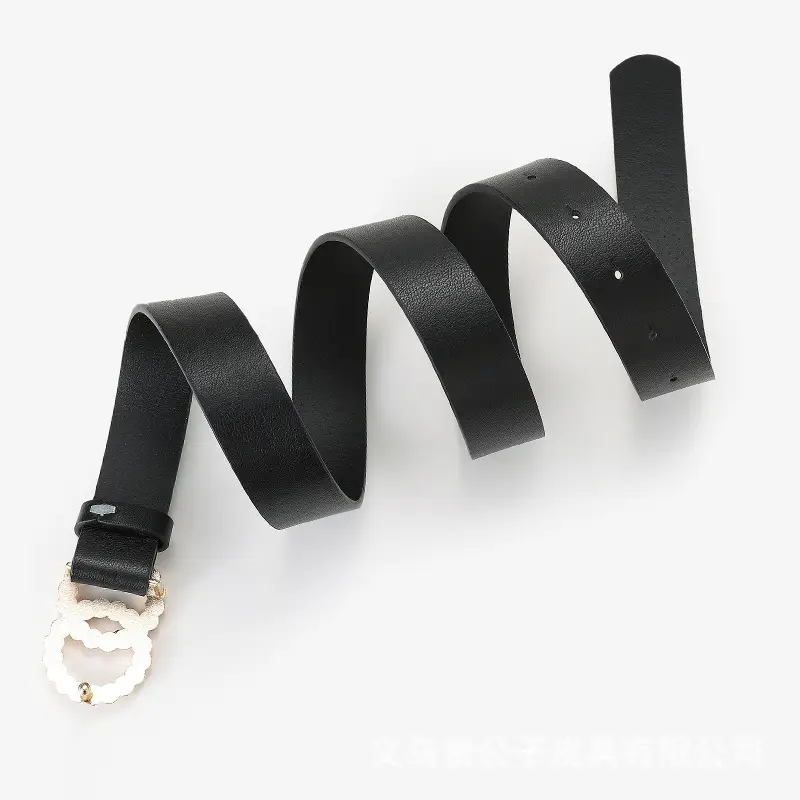 White Rhinestone Double Circle Belt for Women — feature 7