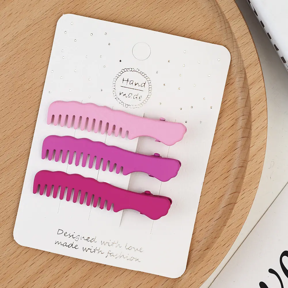 Korean Style Hairpin Clips Pink Purple - Image 2