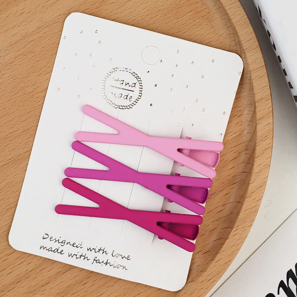 Korean Style Hairpin Clips Pink Purple - Image 3