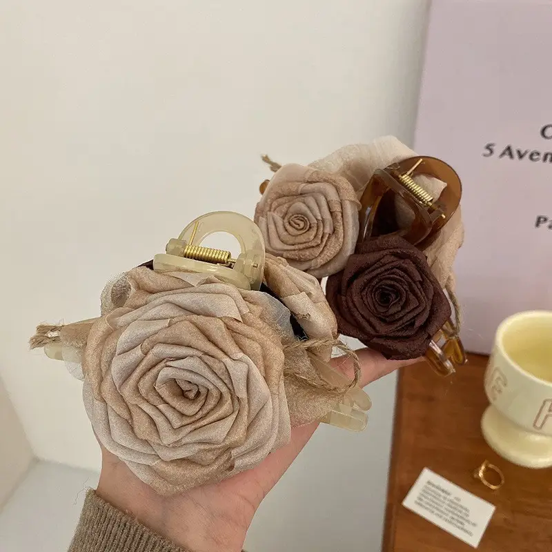 New Maillard Rose Flower Hair Clip for Women — feature 3