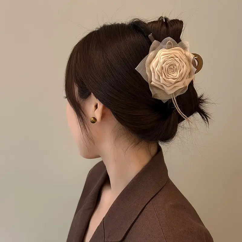 New Maillard Rose Flower Hair Clip for Women — feature 4