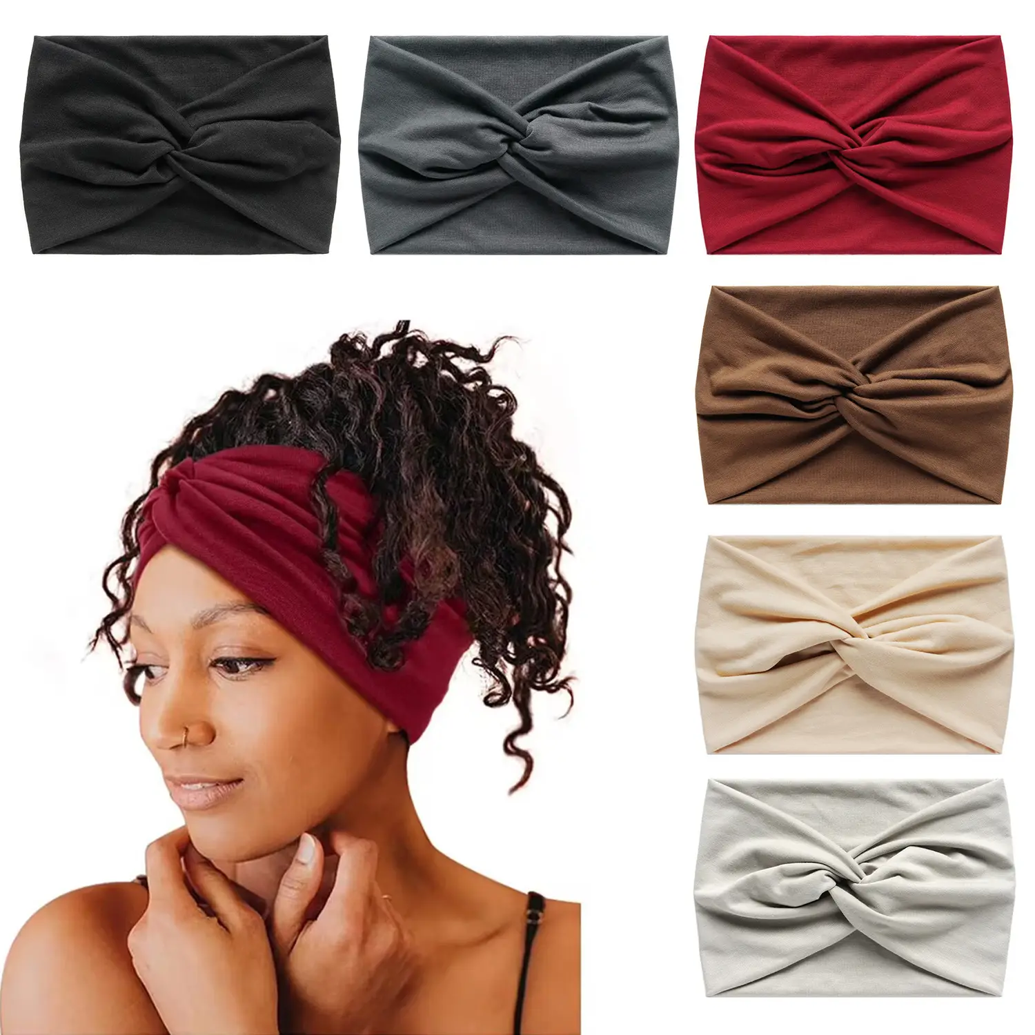 Grey Elastic Crosshead Hair Band 18cm Wide — feature 2