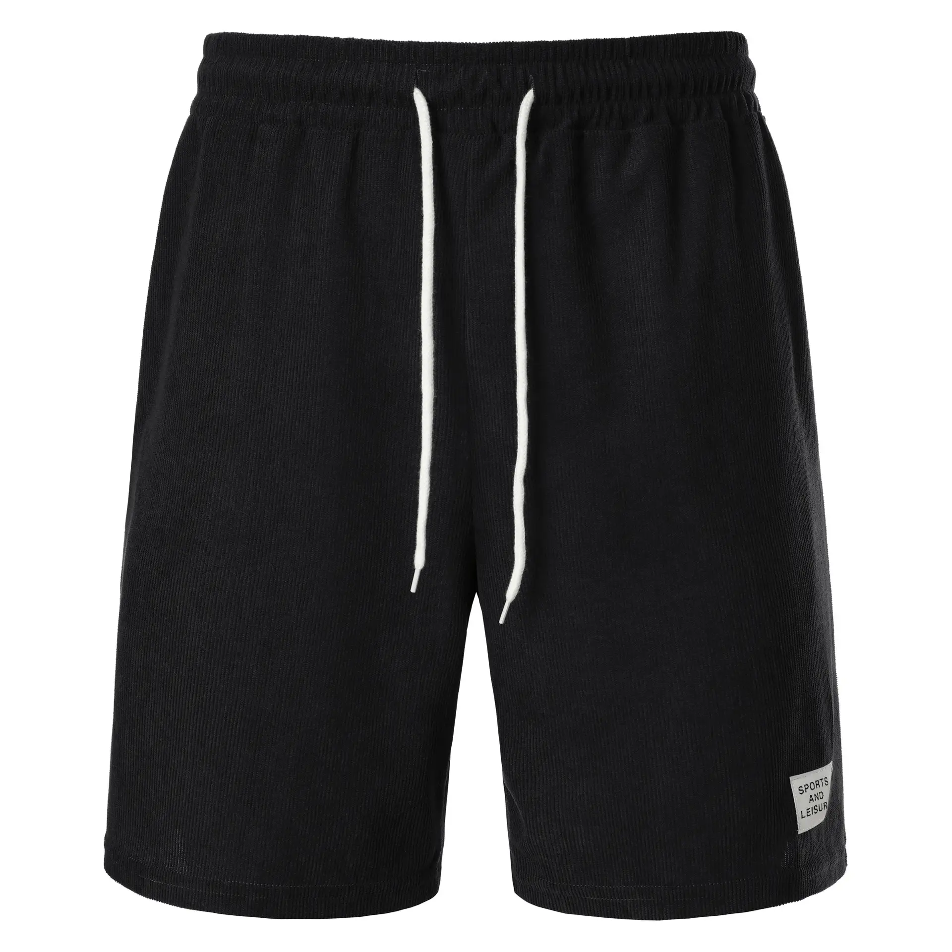 Men's Beige Lace-up Shorts with Drawstring Waist — feature 11