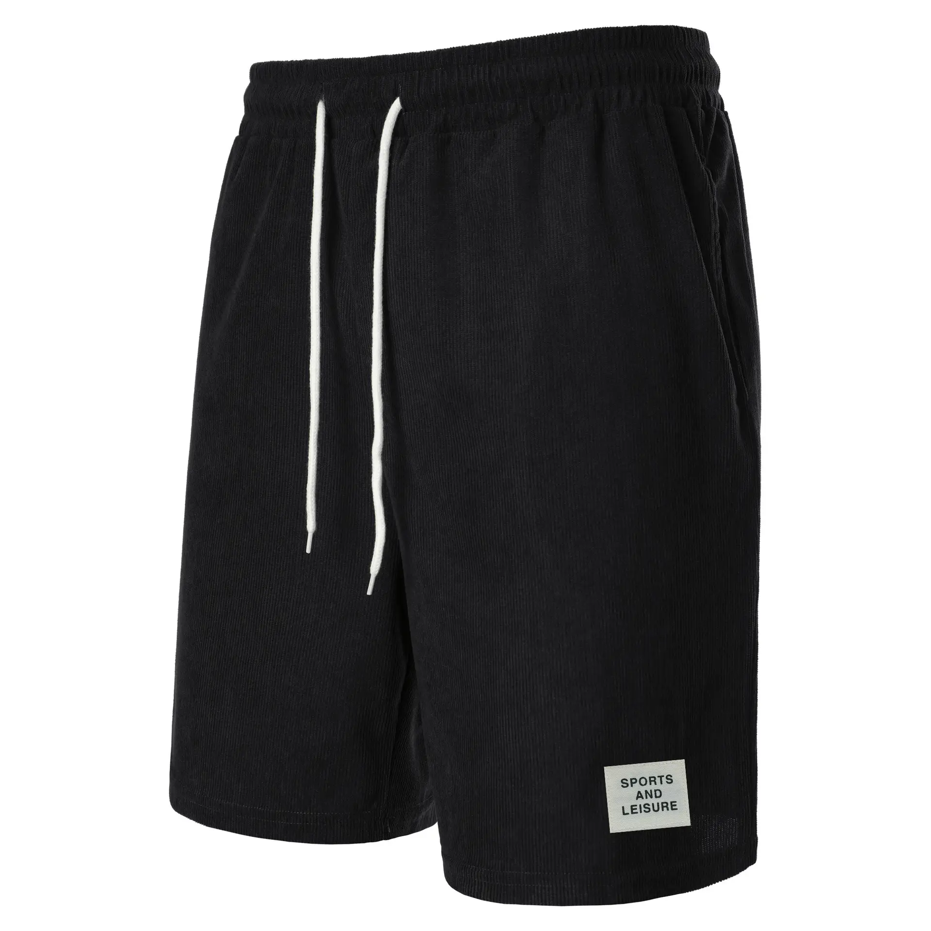 Men's Beige Lace-up Shorts with Drawstring Waist — feature 12