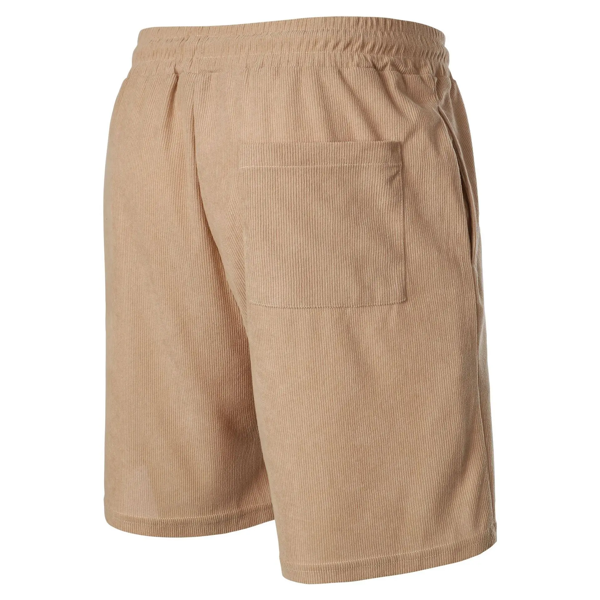 Men's Beige Lace-up Shorts with Drawstring Waist — feature 21