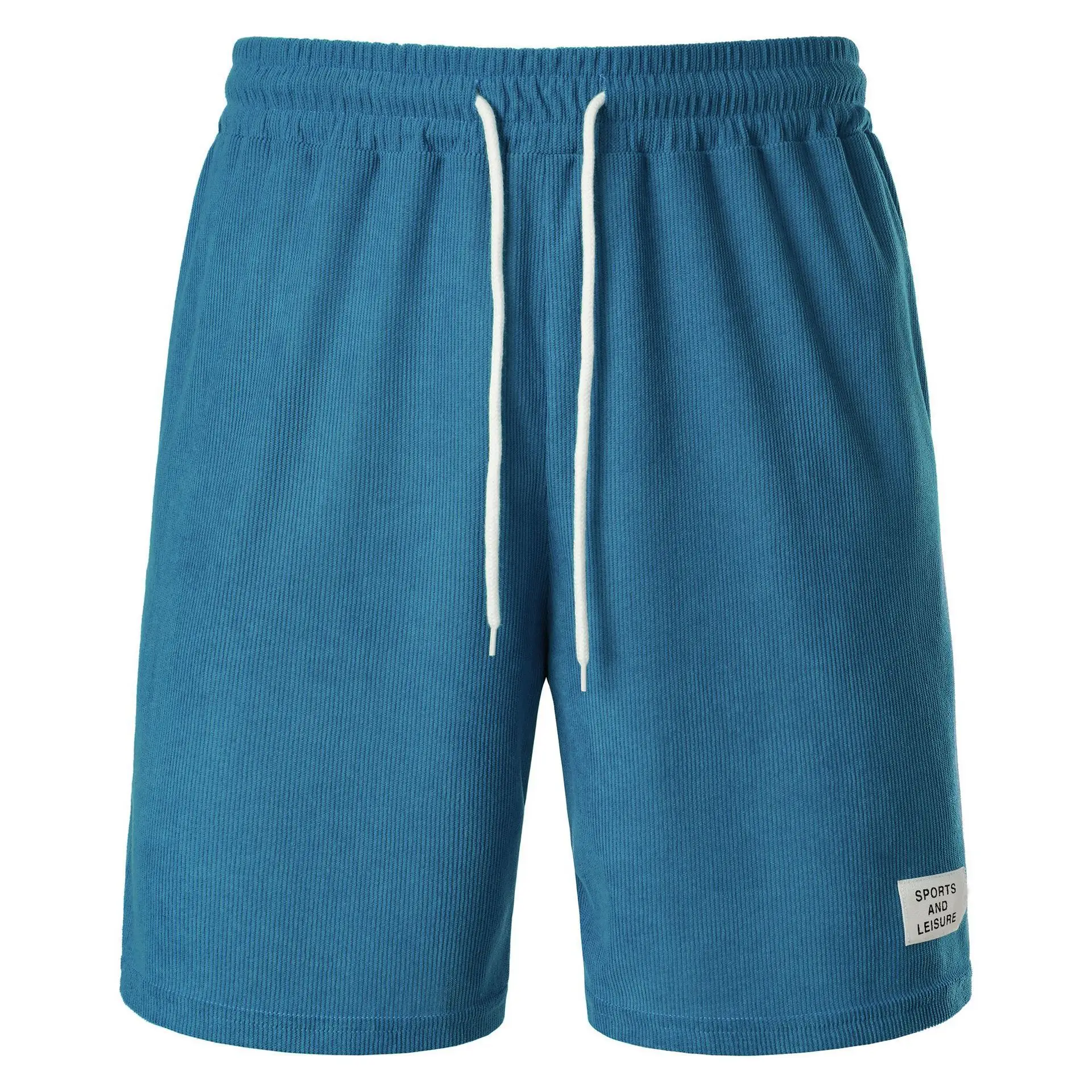Men's Beige Lace-up Shorts with Drawstring Waist — feature 36