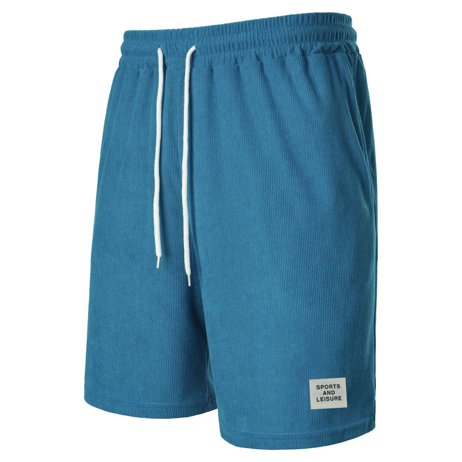 Men's Beige Lace-up Shorts with Drawstring Waist — feature 37