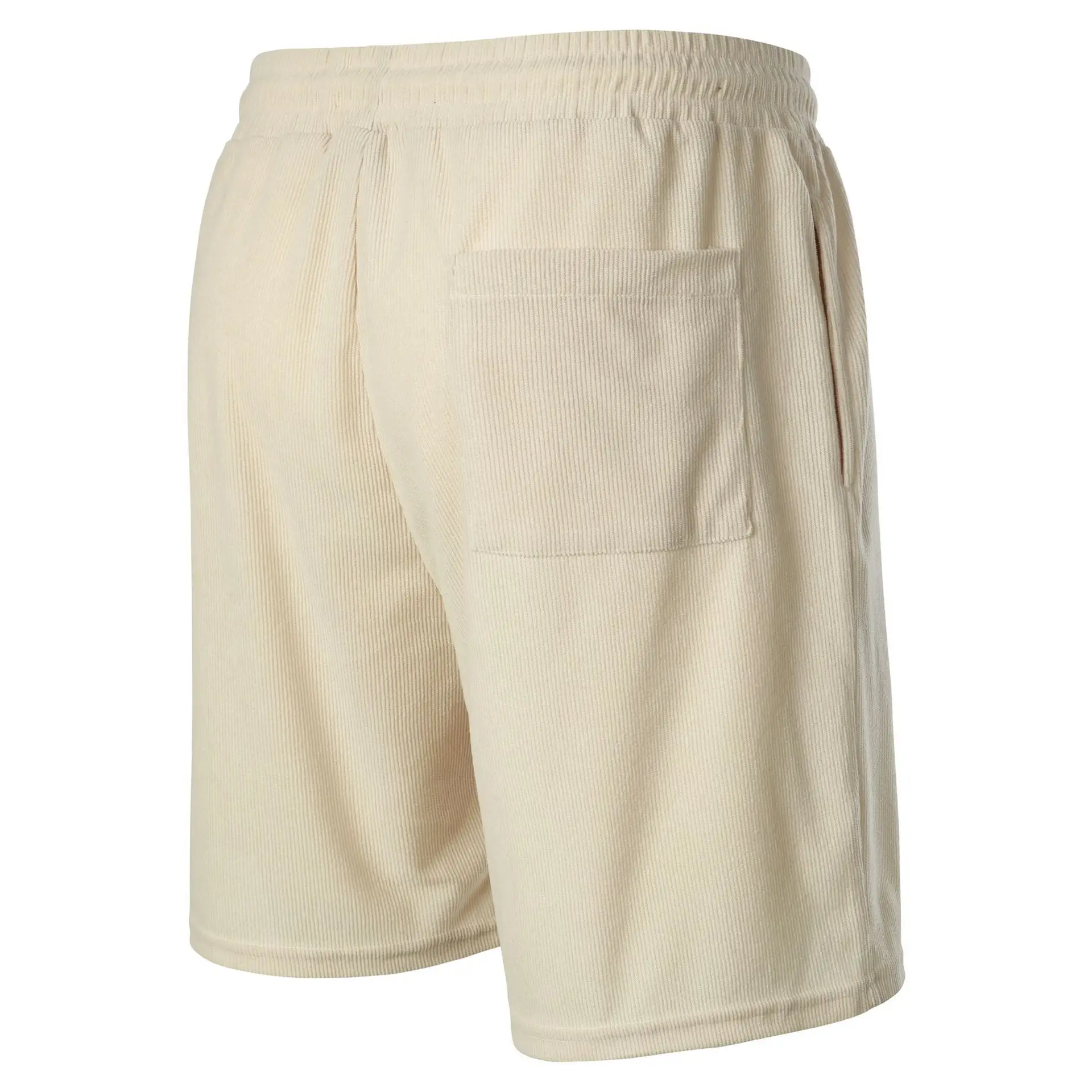 Men's Beige Lace-up Shorts with Drawstring Waist — feature 43