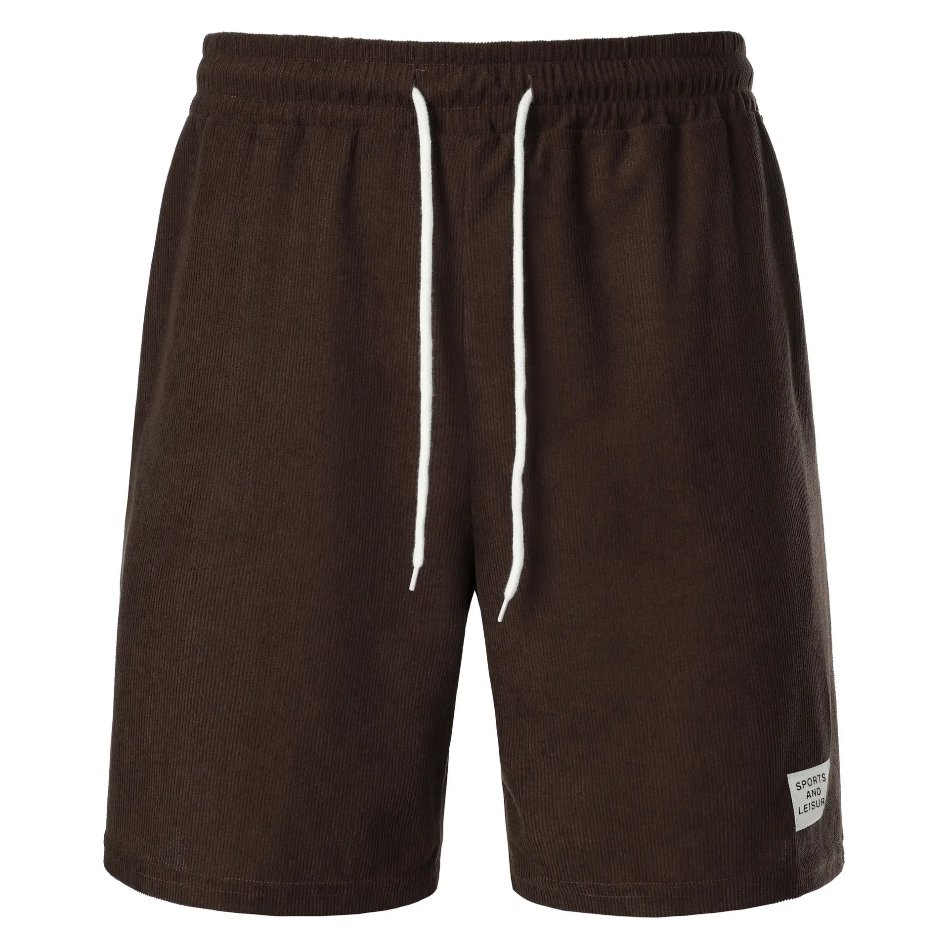 Men's Beige Lace-up Shorts with Drawstring Waist — feature 47