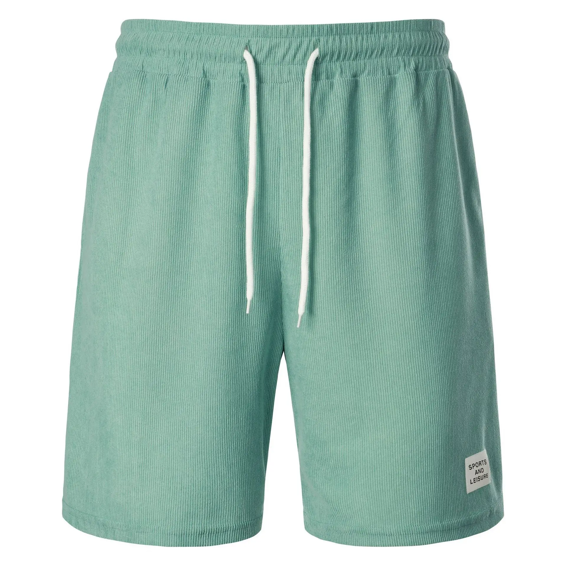Men's Beige Lace-up Shorts with Drawstring Waist — feature 5