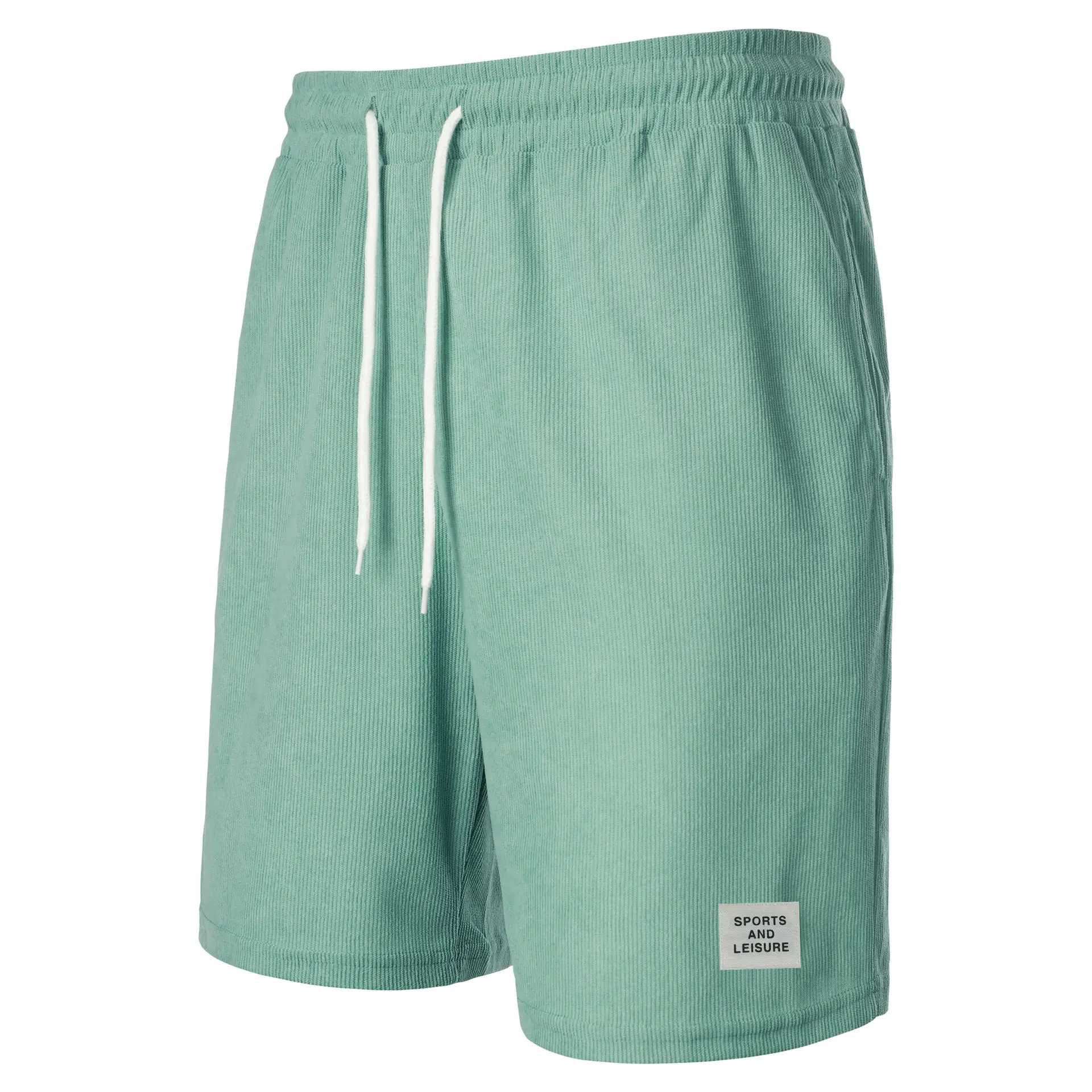 Men's Beige Lace-up Shorts with Drawstring Waist — feature 6