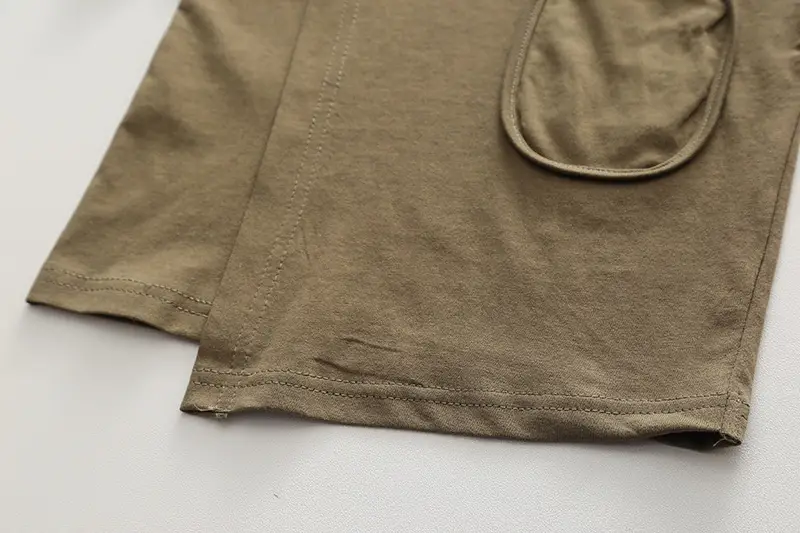 Boys T-Shirt Shorts Set Brown Striped 2024 Summer — feature 7