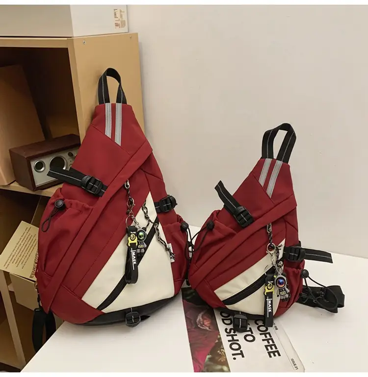 College Student Travel Backpack Black Beige Multi Zip — feature 23