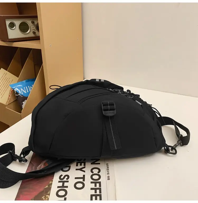 College Student Travel Backpack Black Beige Multi Zip — feature 30