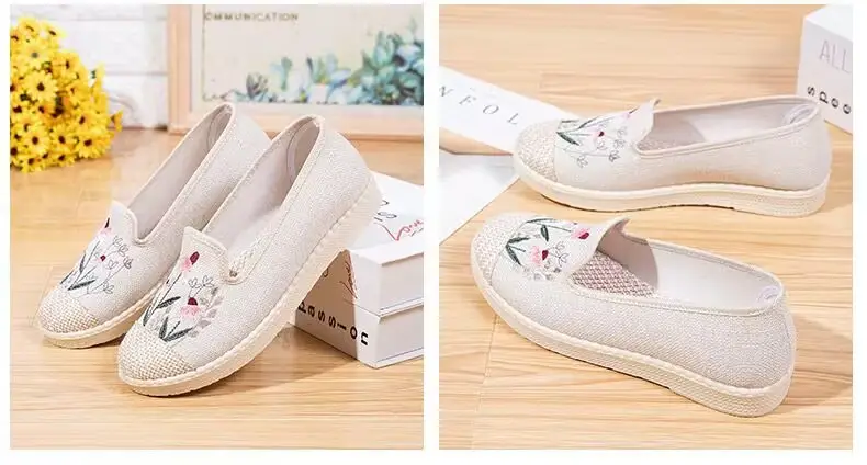 Spring and Summer New Old Beijing Cloth Shoes Women's Shoes Canvas Shoes Non-slip Soft Sole Slip-on Shoes Comfortable All-match Fisherman Shoes — feature 10