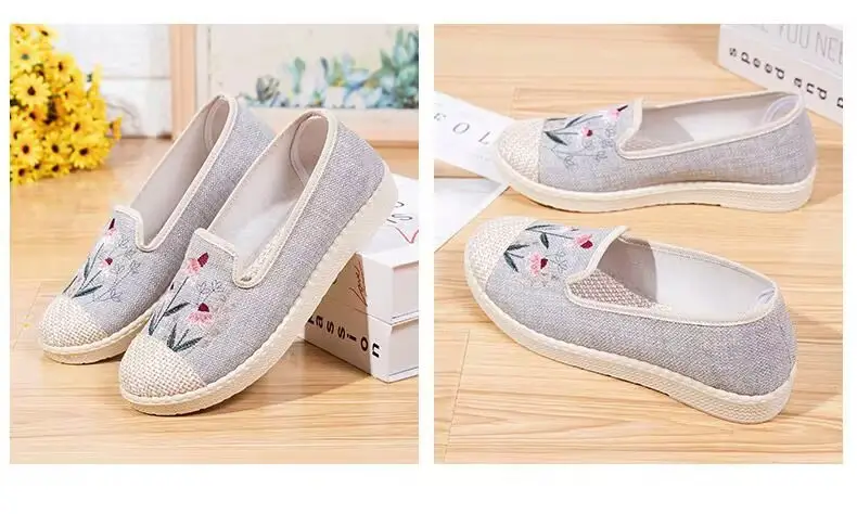 Spring and Summer New Old Beijing Cloth Shoes Women's Shoes Canvas Shoes Non-slip Soft Sole Slip-on Shoes Comfortable All-match Fisherman Shoes — feature 11