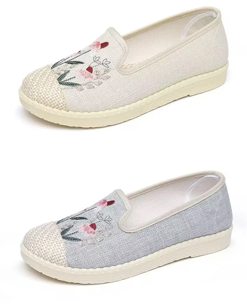Spring and Summer New Old Beijing Cloth Shoes Women's Shoes Canvas Shoes Non-slip Soft Sole Slip-on Shoes Comfortable All-match Fisherman Shoes — feature 17