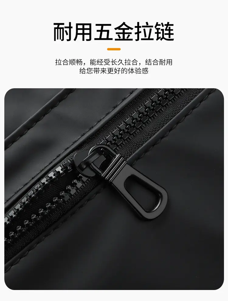 Men's Water Resistant Crossbody Bag Black Oxford Cloth — feature 12