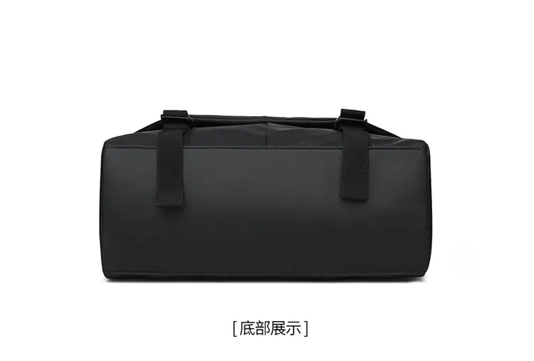 Men's Water Resistant Crossbody Bag Black Oxford Cloth — feature 25