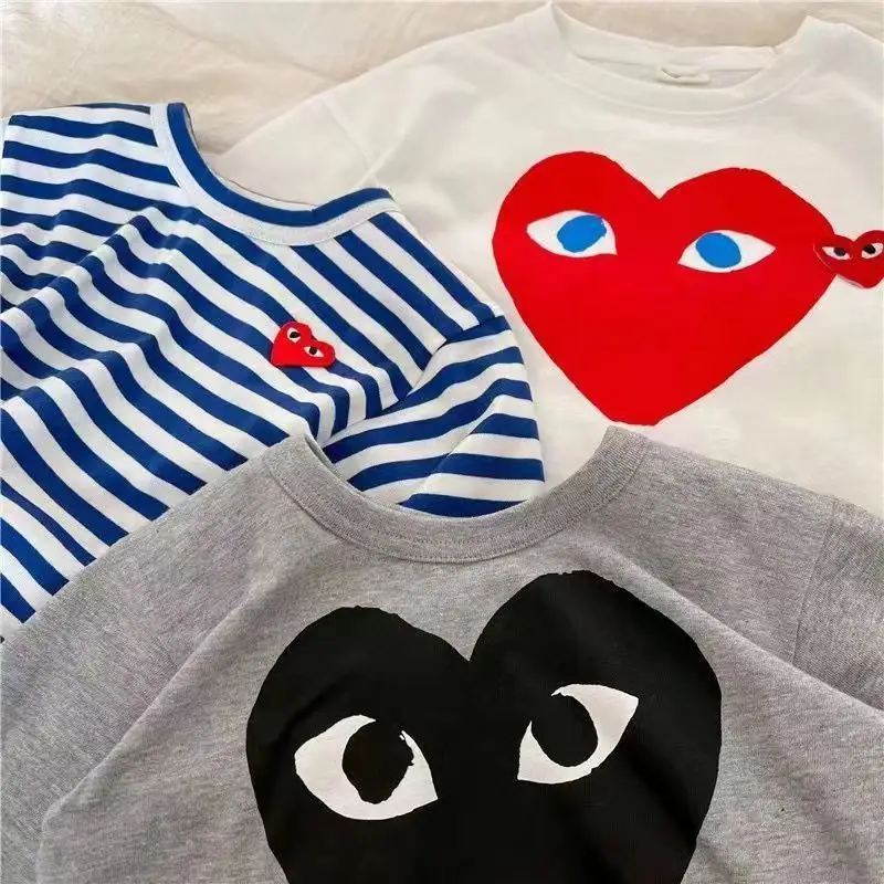 Children's Cotton T-Shirt Set with Heart Design - Image 2