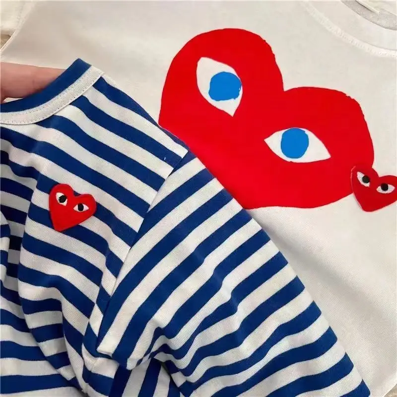 Children's Cotton T-Shirt Set with Heart Design - Image 4