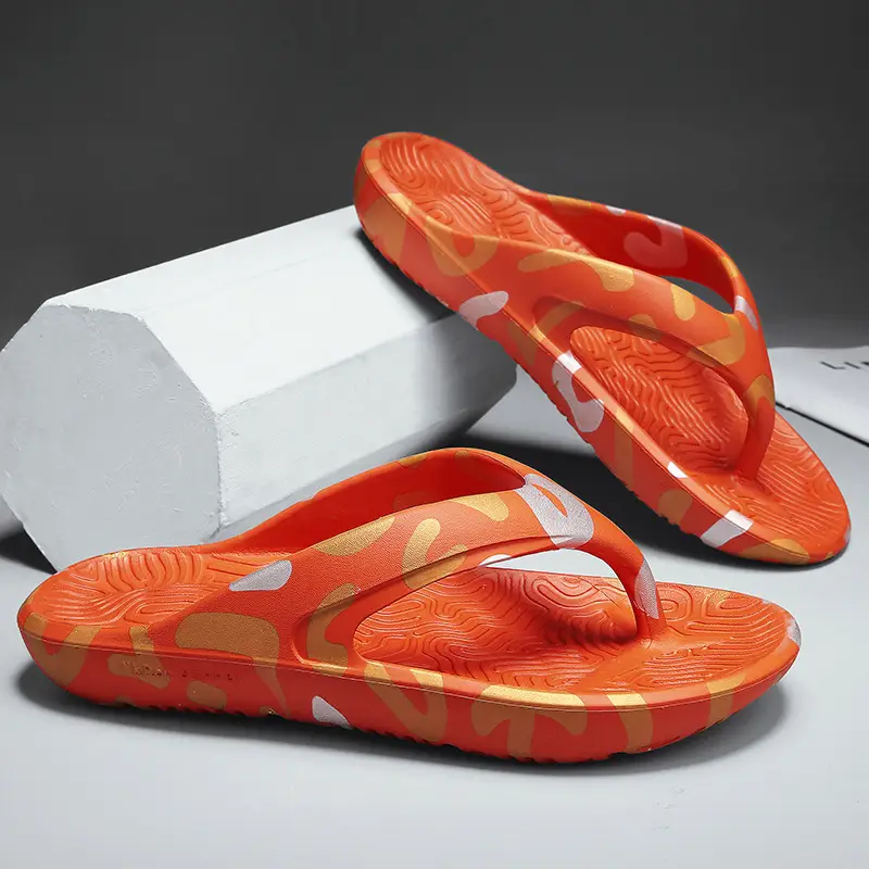 2024 Men's Printed Black Sandals with Gold Design - Image 8