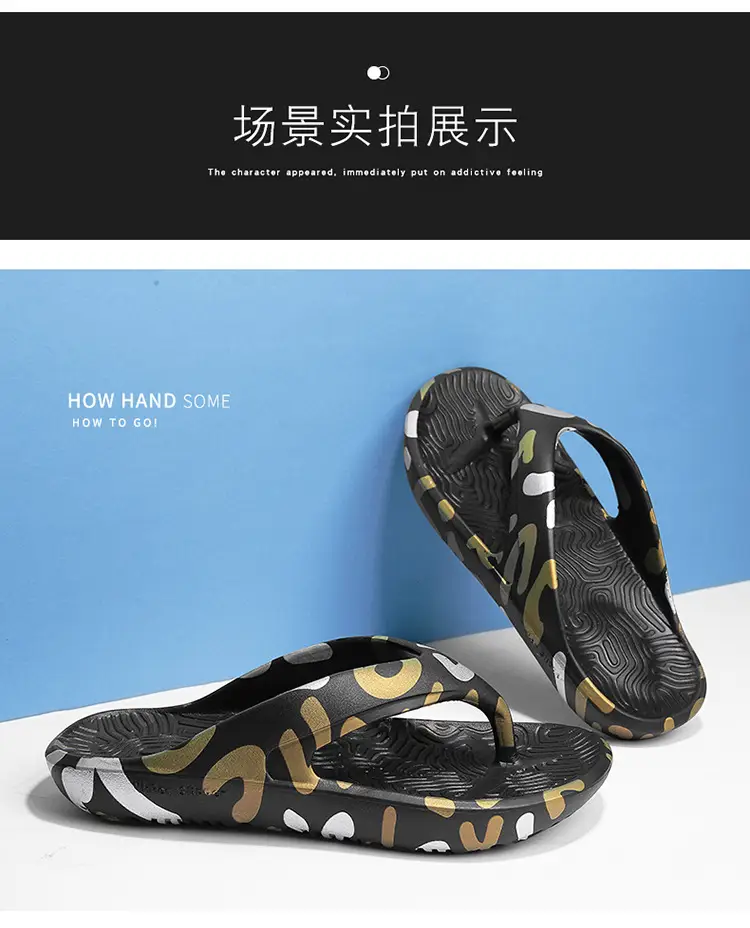 2024 Men's Printed Black Sandals with Gold Design — feature 21