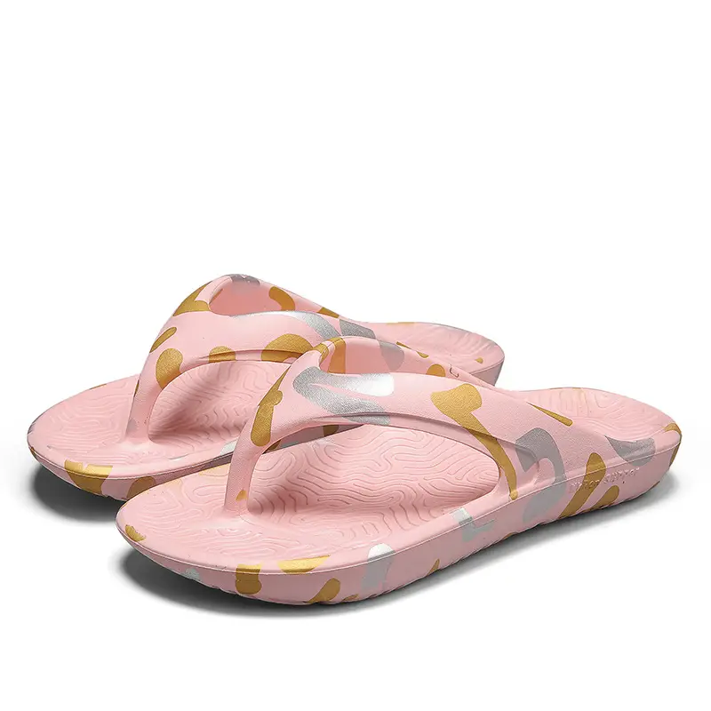 2024 Men's Printed Black Sandals with Gold Design - Image 4