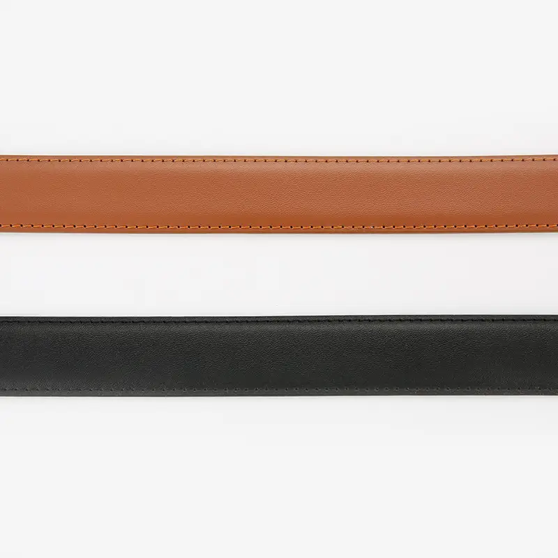 Women's Genuine Leather Belt with Gold Buckle Brown - Image 10