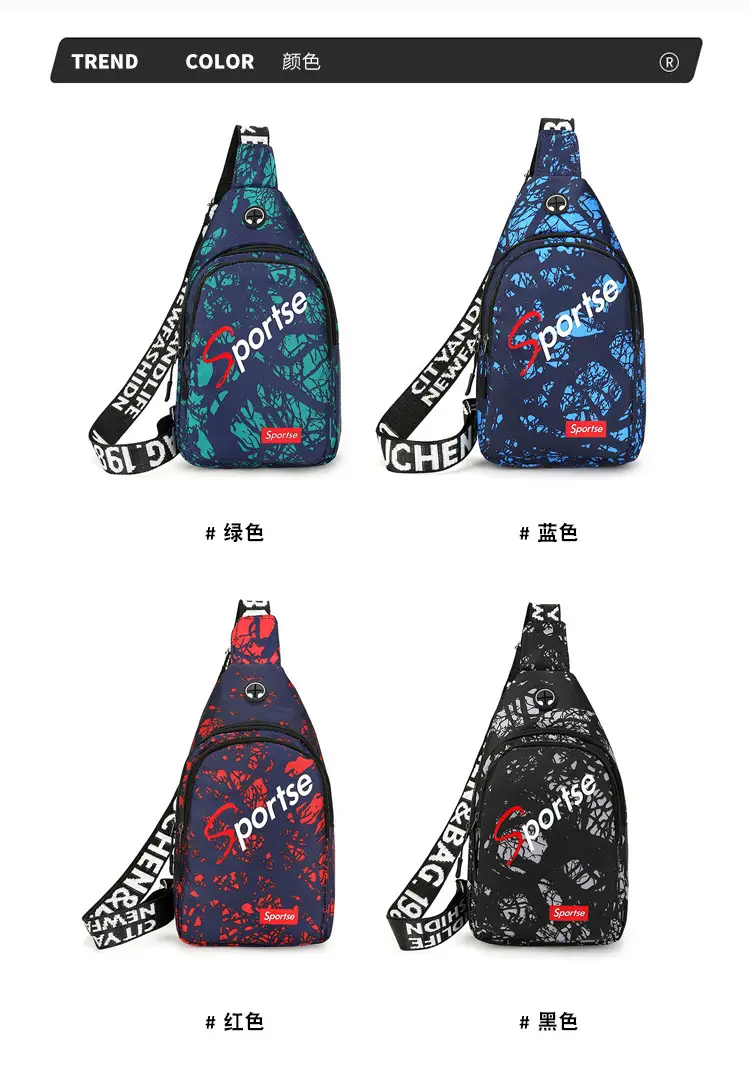Men's Blue Pirate Print Crossbody Bag — feature 8